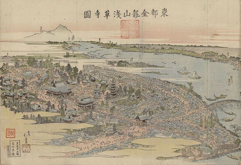 東都金龍山浅草寺図 （魚屋北渓画、文政3年（1820年））