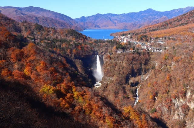華厳の滝と中禅寺湖