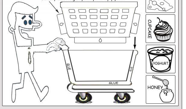 英語買い物へ行こう学習プリントshopping cart