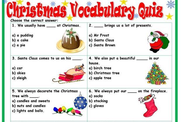 クリスマス英単語ミニテストChristmas Vocabulary Quiz