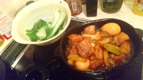 角煮と青梗菜
