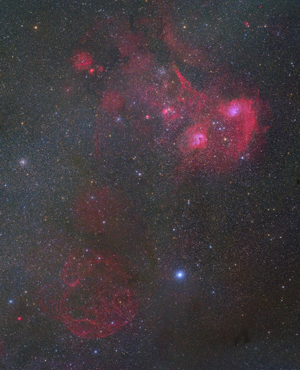 ぎょしゃ座 星雲 勾玉星雲 IC405 IC410 Sh2-240 レムナント 超新星残骸